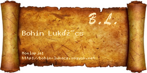 Bohin Lukács névjegykártya